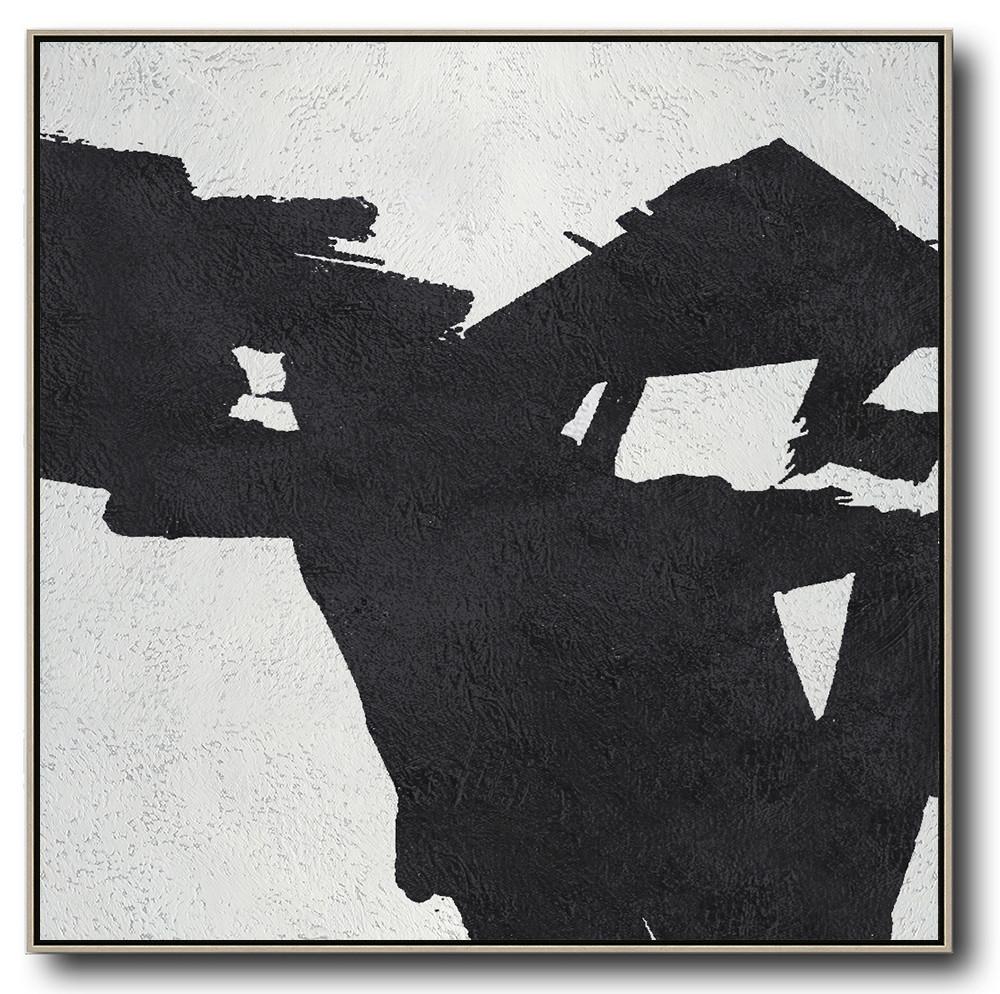 Minimal Black and White Painting #MN42A - Click Image to Close